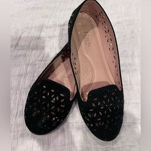 Link Comfort Girls Black Glitter cut out design size 4